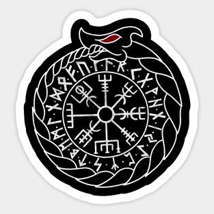 Vegvisir and Futhark - Ouroboros Sticker